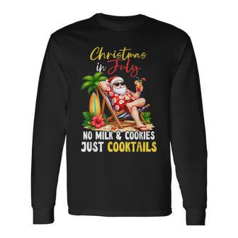 Christmas In July Hawaiian Santa Beach Summer Xmas Long Sleeve T-Shirt | Seseable UK