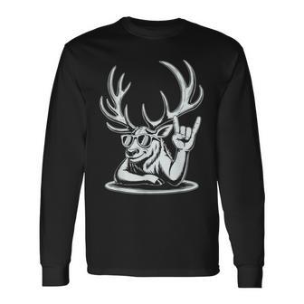 Ciervo Punk Rock Rocker Heavy Metal Camiseta de manga larga - Regaloses