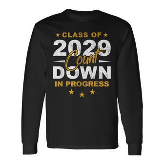 Class Of 2029 Count Down Graduating Fun First Day 8Th Grader Long Sleeve T-Shirt - Thegiftio UK