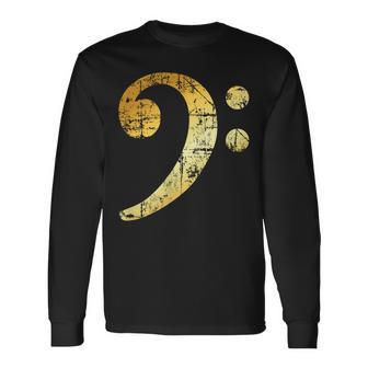 Clave De Bajo Amarillointage Bajista Camiseta de manga larga - Regaloses