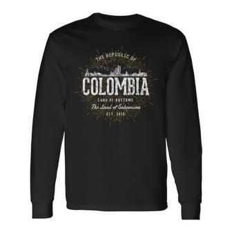 Colombia ヴィンテージスタイルのレトロなコロンビア 長袖Tシャツ - Kawaiitshirt