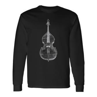 Contrabajo Instrumento Musical Motivo Arte Contrabajo Camiseta de manga larga - Regaloses