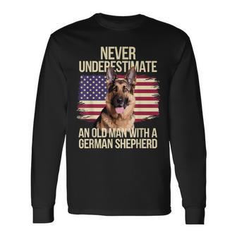 Cool German Shepherd For Grandpa Dog Lover Owner Long Sleeve T-Shirt - Monsterry