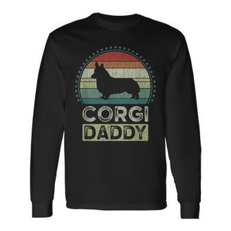 Corgi Daddy Father's Day Welsh Corgi Dad Long Sleeve T-Shirt - Thegiftio UK