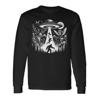 Cryptid Monsters ビッグフット Mothman Dogman Moon Cryptozoology 長袖Tシャツ - Kawaiitshirt