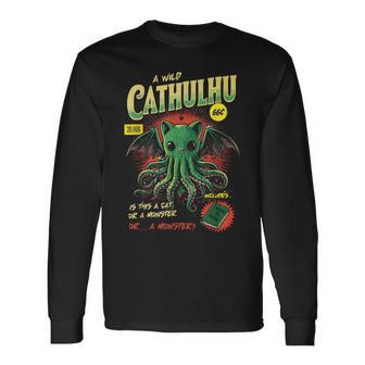 Cthulhu Un Gatoalvaje Cathulhu O Monstruo Horror Cósmico Camiseta de manga larga - Regaloses
