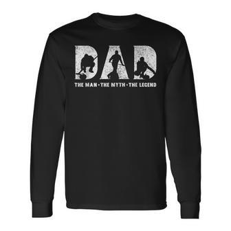 Curling Dad The Man The Myth The Legend Father's Day Long Sleeve T-Shirt - Thegiftio UK