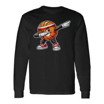 Dabbing Basketball Graphic Long Sleeve T-Shirt - Thegiftio UK