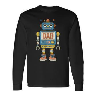 Dad Robot Built For Greatness Dad Jokes Fathers Day Long Sleeve T-Shirt - Thegiftio UK