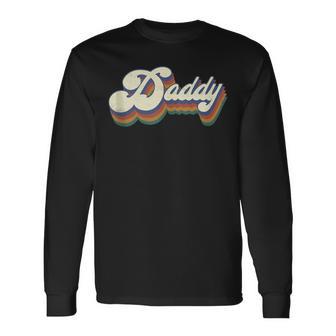 Daddy Retro Vintage Father's Day Daddy Long Sleeve T-Shirt - Thegiftio UK