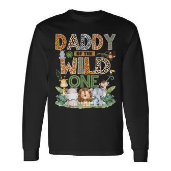 Daddy Of The Wild One Safari Jungle 1St Birthday Boy Long Sleeve T-Shirt - Thegiftio UK