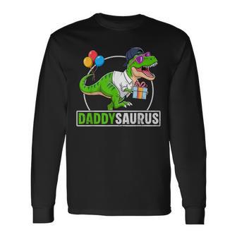 Daddysaurus T-Rex Dinosaur Dad Saurus Family Matching Long Sleeve T-Shirt - Thegiftio UK