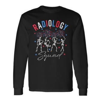Dancing Skeleton Radiology X-Ray Tech Patriotic 4Th Of July Long Sleeve T-Shirt - Monsterry