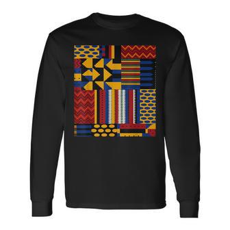 Dashikis Dyshque's Kente Africa Dashiki Obra De Arte Africana Camiseta de manga larga - Regaloses