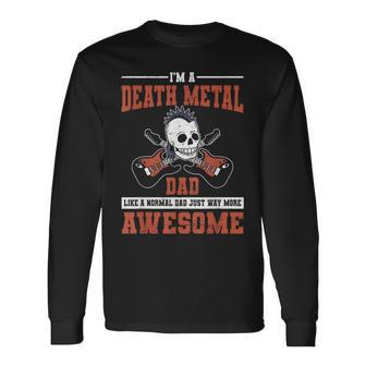 Death Metal Dad Headbanger Metalhead Father's Day Long Sleeve T-Shirt - Thegiftio UK