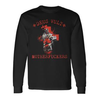 Deus Loult Costume De Chevalier Templier Croix I Deusult T-shirt à manches longues - Cadeauxyz