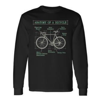 Diagramme D'anatomie Drôle Duélo Journée Mondiale Duélo Humour Cycliste T-shirt à manches longues - Cadeauxyz