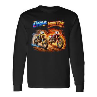 Dirt Bike Birthday Boy I Was 6 Now I'm 7 Six Seven 67 Long Sleeve T-Shirt - Thegiftio