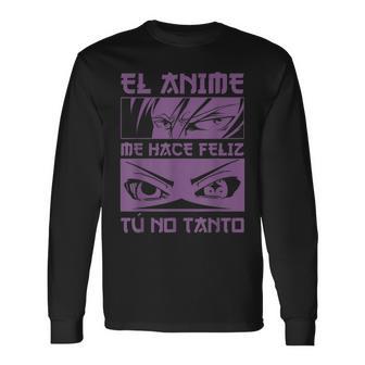 Divertido Japonés El Anime Me Hace Feliz Gusta El Anime Camiseta de manga larga - Regaloses