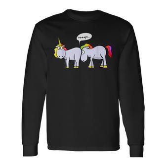 Divertido Unicornio Atrapado En El Culo Camiseta de manga larga - Regaloses