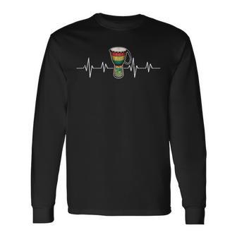 Djembe Tambour Drummer Instrument De Musique Afrique Raggae T-shirt à manches longues - Cadeauxyz