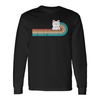 I Do What I Want ファニーキャット 中指 胸ポケット レトロ 長袖Tシャツ - Kawaiitshirt