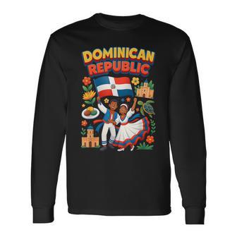 Dominican Republic Culture Pride Folkloric Dance Fancy Dress Long Sleeve T-Shirt - Thegiftio