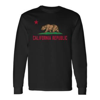 Drapeau D'état De La Californie Los Angelesan Francisco Diego T-shirt à manches longues - Cadeauxyz