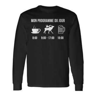 Drôle Caribou Chasse Hunter Chasseur Programme Du Jour T-shirt à manches longues - Cadeauxyz