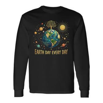 Earth Day Every Day Save The Earth Planets Long Sleeve T-Shirt - Monsterry