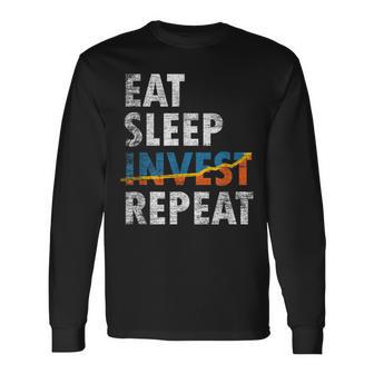 Eatleep Invest Repeat Investment Trading 長袖Tシャツ - Kawaiitshirt