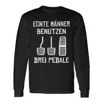 Echte Männer Benutzen Drei ペデール 旧車 手動運転 長袖Tシャツ - Kawaiitshirt