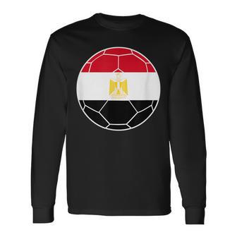 Egypt Flag Soccer Egypt Soccer Long Sleeve T-Shirt - Thegiftio UK