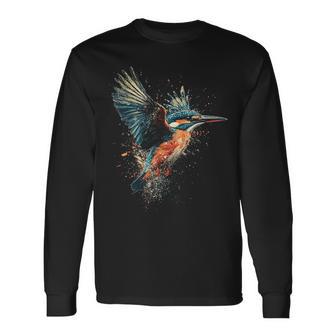 Eisvogel Grafik Tier Illustration Eisvogel Langarmshirts - Seseable