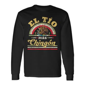 El Tio Mas Chingon Mexican Flag Cool Uncle Regalo Long Sleeve T-Shirt - Thegiftio UK