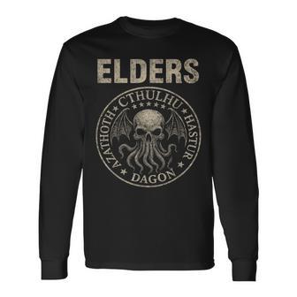 Elders Cthulhu Cosmic Horror Parody Cthulhu Long Sleeve T-Shirt - Thegiftio UK