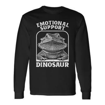 Emotional Support Dinosaur Bearded Dragon Lizard Long Sleeve T-Shirt - Thegiftio
