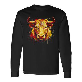 España Esp 26 Fan Bandera De Toro Español Arte Empoderador Camiseta de manga larga - Regaloses