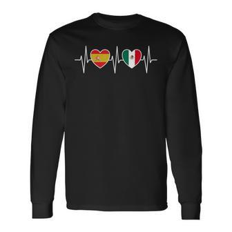 España Y México Banderas Banderas De México Camiseta de manga larga - Regaloses