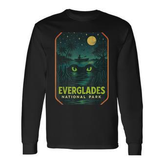 Everglades ナイトパドルシャツ 月光カヌー マングローブ 長袖Tシャツ - Kawaiitshirt
