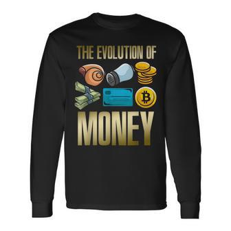 Evolution Of Money お金の進化 ビットコインプランb 暗号通貨btc ホドル 長袖Tシャツ - Kawaiitshirt