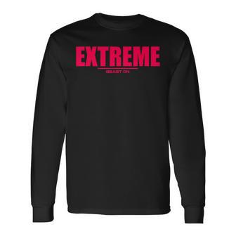 Extrema Rosa Con Letras Rojas Para Fitness Culturismo Gimnasio Camiseta de manga larga - Regaloses