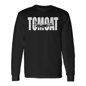 F-14 Tomcat F14 ファイタープレーン 長袖Tシャツ - Kawaiitshirt