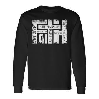 Faith Bibleerses ビンテージ クリスチャン グランジ グラフィック 長袖Tシャツ - Kawaiitshirt
