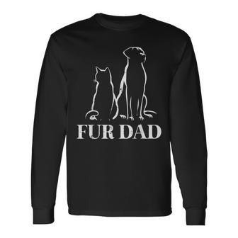 Fathers Day Fur Dad Dog Cat Papa Daddy Pet Lover Owner Men Long Sleeve T-Shirt - Thegiftio UK