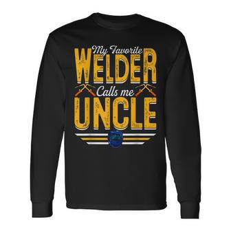 My Favorite Welder Calls Me Uncle Welding Papa Men Long Sleeve T-Shirt - Thegiftio UK