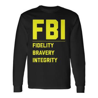Fbi Motto 「Fidelity Bravery Integrity」 法執行機関 長袖Tシャツ - Kawaiitshirt
