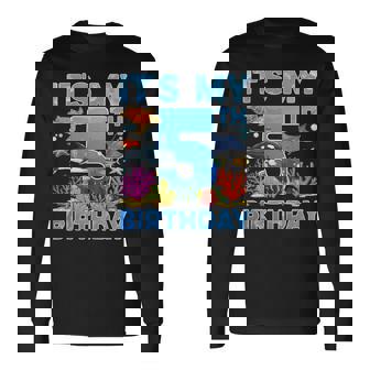 Fifth Ocean Birthday Party 5 Year Old Sea Animals Long Sleeve T-Shirt - Monsterry