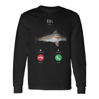 Fih Calling スペルミスフィッシュ 電話を受け入れる 魚 長袖Tシャツ - Kawaiitshirt