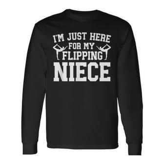 My Flipping Niece Gymnastics Uncle Of A Gymnast Uncle Long Sleeve T-Shirt - Thegiftio UK